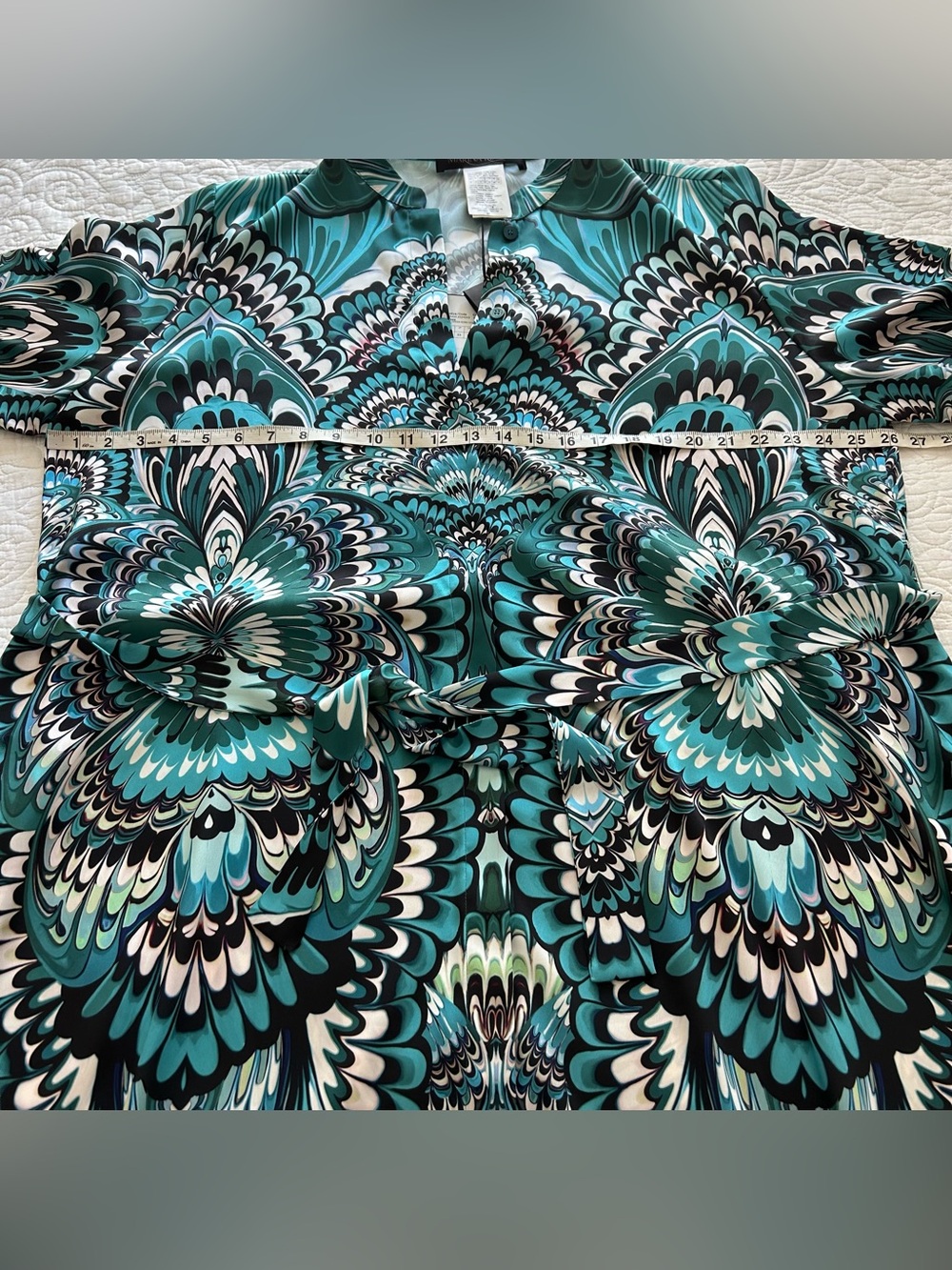 Marina Rinaldi Delfi Abstract-Print Twill Midi-Dress Women’s 18 NWT $945 MSRP - Picture 14 of 15